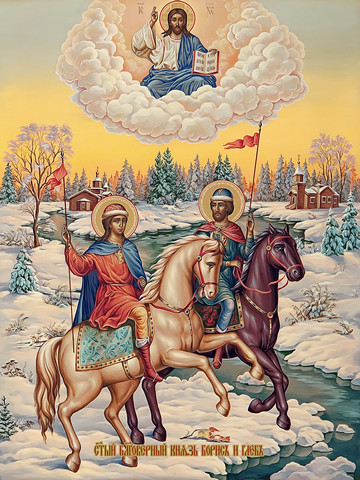 Борис и Глеб, 30x40x4 см, арт И13757