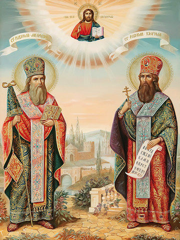 Кирилл и Мефодий, 30x40x4 см, арт И13805