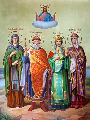 Мария, князь Владимир, царица Елена, Елена Сербская, 30x40x4 см, арт И13809