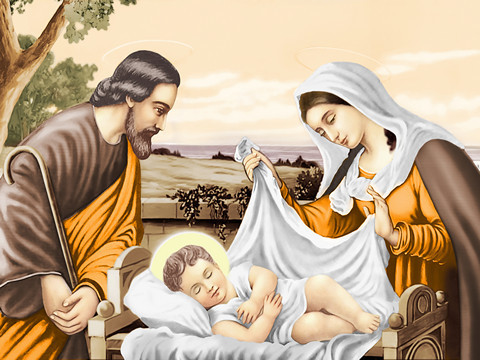 Богородица с Иисусом, 30x40x4 см, арт И13860