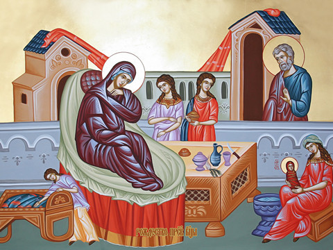 Рождество Пресвятой Богородицы, 30x40x4 см, арт И13872