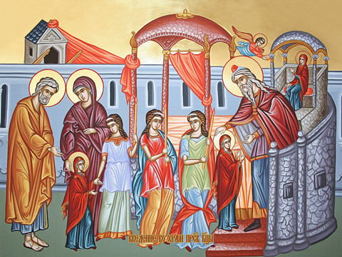 Введение во храм Пресвятой Богородицы, 30x40x4 см, арт И13873