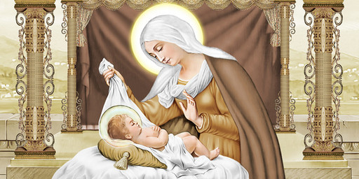 Богородица с Иисусом, колыбель, 25х52 см, арт И6975