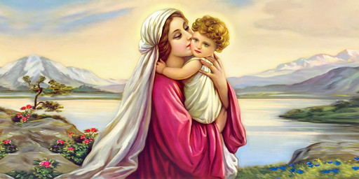 Богородица с Иисусом, 25х52 см, арт И6978