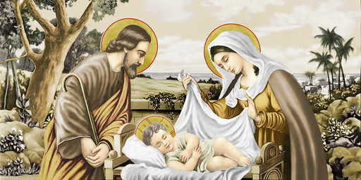 Богородица с Иисусом, 25х52 см, арт И6985