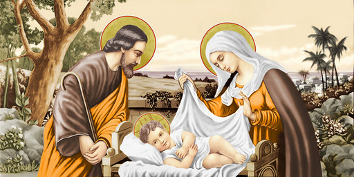 Богородица с Иисусом, 25х52 см, арт И6990