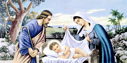 Богородица с Иисусом, 25х52 см, арт И6992