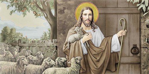 Иисус у двери, 50х100 см, арт И7037-2