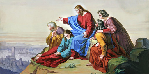 Иисус на горе с апостолами, 25х52 см, арт И7053