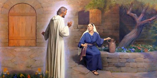 Иисус и самарянка, 25х52 см, арт И7148