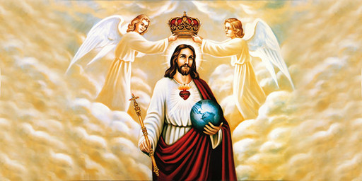 Иисус с ангелами, 25х52 см, арт И7151