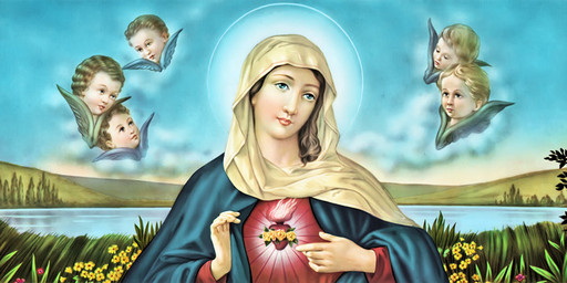 Святое Сердце Марии, 25х52 см, арт И7156
