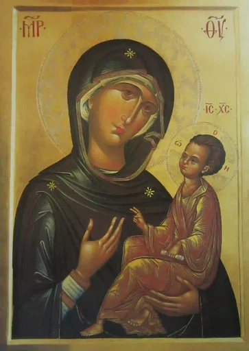 Тихвинская икона Божией Матери. 2000 год, 12x16x3 см, арт А7287