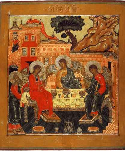 Троица Ветхозаветная 1705 г, 12x16x3 см, арт А681