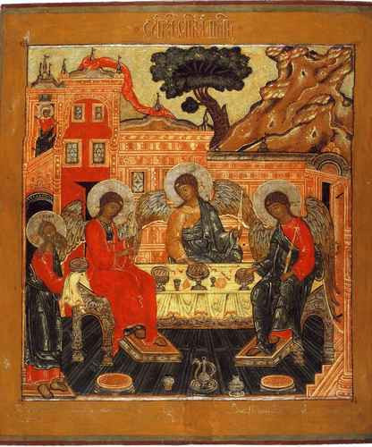 Троица Ветхозаветная 1705 г, 12x16x3 см, арт А681