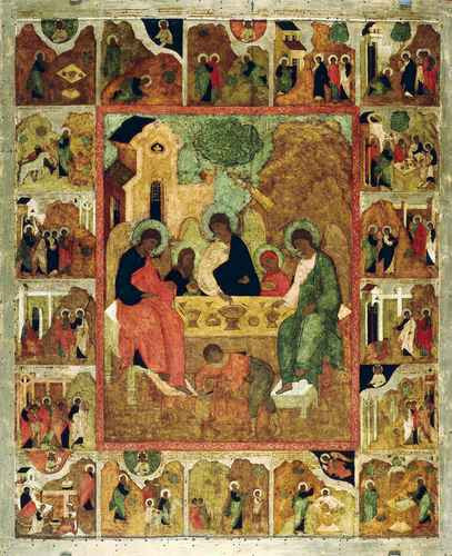 Троица Ветхозаветная. XVI в, 12x16x3 см, арт А272