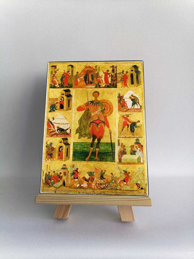 Вмч. Димитрий с житием. Русь. Начало XVI в, 7,5x10x1,8 см, арт Б0367