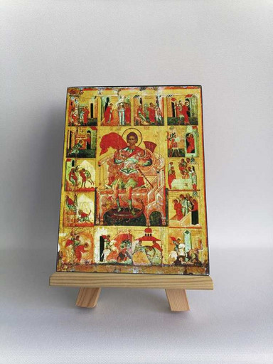 Вмч. Димитрий с житием. Русь. XVI в, 7,5x10x1,8 см, арт Б0366