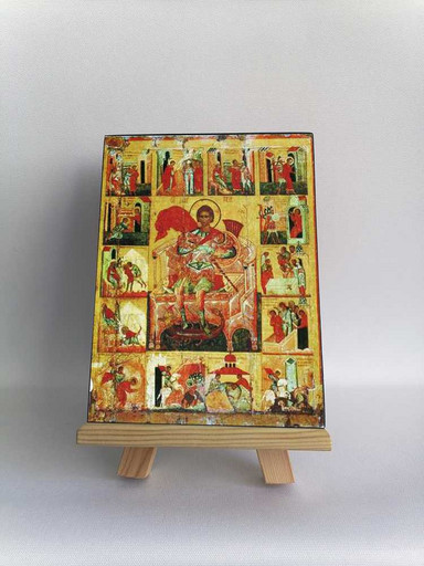 Вмч. Димитрий с житием. Русь. XVI в, 9x12x3 см, арт Б0366