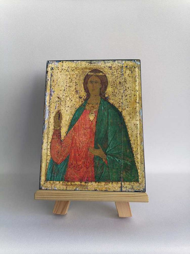 Великомученица Варвара, конец XV века, 15x20 см, арт Б0224 Великомученица Варвара, конец XV века, 15x20 см, арт Б0224