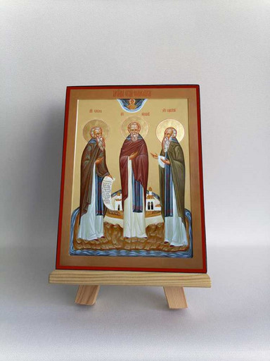 Зосима, Герман, Савватий соловецкие, 7,5x10x1,8 см, арт Б0324