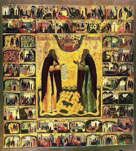 Зосима и Савватий Соловецкие, XVI в, 9x12x3 см, арт А026