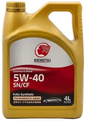 Масло моторное IDEMITSU 5W-40 Gasoline & Diesel F-S SN/CF пластик 4л