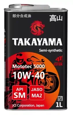 Масло Takayama 10W-40 Mototec 5000 4T API SM Jaso MA-2 металл полусинтетическое 4л