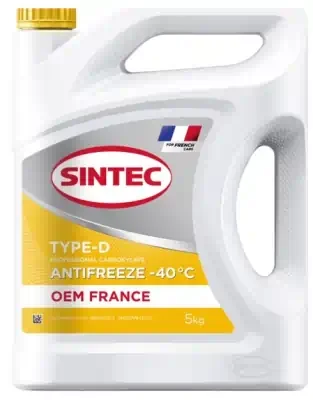 Антифриз Sintec OEM France Type-D желтый -40 5кг