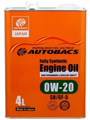 Масло моторное AUTOBACS Fully Synthetic Engine Oil 0W-20 SN/GF-5 синтетическое 4л