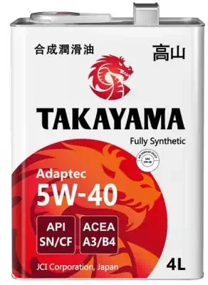 Масло моторное Takayama 5W-40 Adaptec API SN/CF, ACEA A3/B4 синтетическое 4л металл