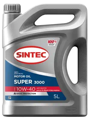 Масло моторное Sintec 10W-40 Super 3000 SG/CD п/синтетическое 5л