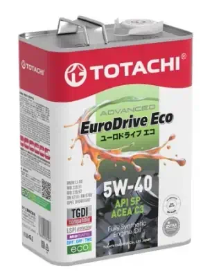 Масло Totachi 5W-40 EURODRIVE ECO Fully Synthetic синтетическое C3 SP 4л