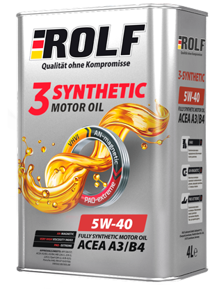 Масло моторное Rolf 3-Synthetic 5/40 API SN/CF ACEA A3/B4