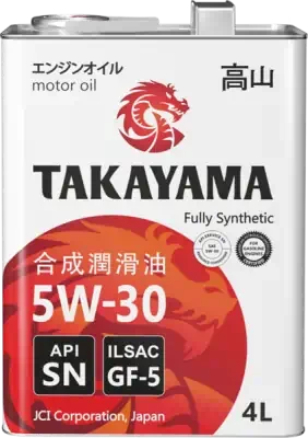 Масло моторное Takayama 5W-30 ILSAC GF-5 API SN синтетическое 4л