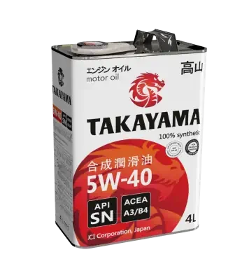 Масло моторное Takayama 5W-40 API SN/CF, ACEA A3/B4 синтетическое 4л