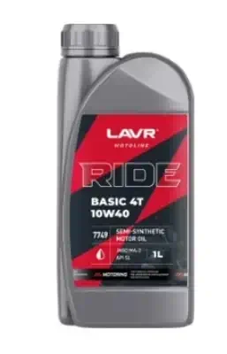 Масло Lavr 10W-40 MOTO Ride Basic 4T SL 1л