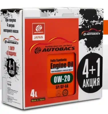 Масло AUTOBACS 0W-30 Fully Synthetic синтетическое SP/GF-6 4л ПРОМО