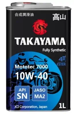 Масло Takayama 10W-40 Mototec 5000 4T API SM Jaso MA-2 металл полусинтетическое 1л