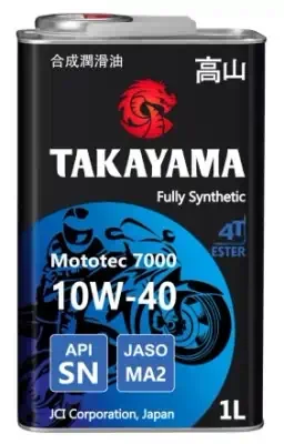 Масло Takayama 10W-40 Mototec 7000 4T API SN Jaso MA-2 металл синтетическое 1л