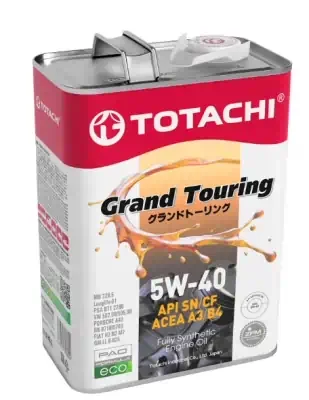 Масло TOTACHI 5/40 Grand Touring Fully Synthetic A3/B4 SN/CF синтетическое 4л