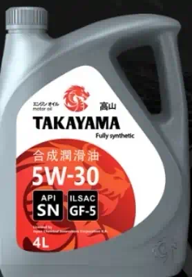 Масло моторное Takayama 5W-30 ILSAC GF-5 API SN синтетическое пластик 4л