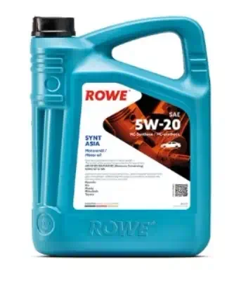 Масло моторное ROWE HIGHTEC SYNT ASIA SAE 5W-20 SP RC/SN PLUS, ILSAC GF-5/-6A Hyundai, Mazda, Kia, Mitsubishi, Toyota синтетическое 5л / 5W20