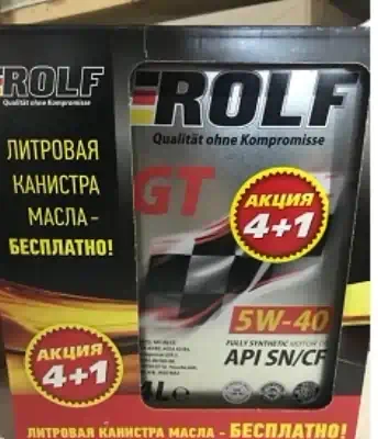 Масло моторное Rolf GT 5W-40 SN/CF, ACEA A3/B4 синтетическое 4л