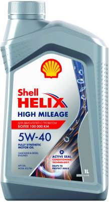 Масло моторное Shell Helix High Mileage 5/40 API SN ACEA A3/B4