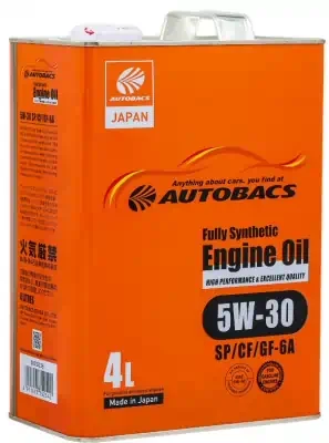 Масло моторное AUTOBACS Fully Synthetic Engine Oil 5W-30 SP/CF/GF-6A синтетическое 4л