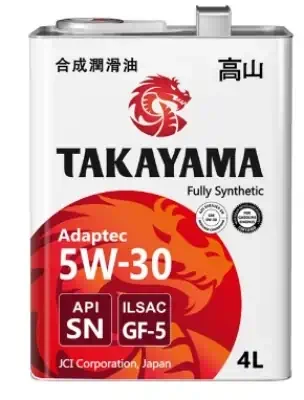 Масло моторное Takayama 5W-30 Adaptec ILSAC GF-5 cинтетическое 4л металл / 5W30