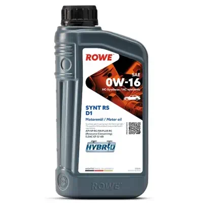 Масло моторное ROWE HIGHTEC SYNT RS D1 0W-16 SP, RC/SN+ синтетическое 1л