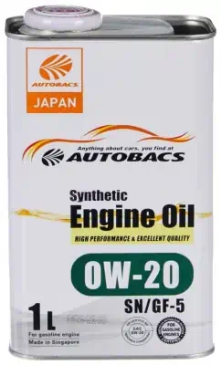 Масло моторное AUTOBACS Synthetic Engine Oil 0W-20 SN/GF-5 синтетическое 1л