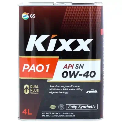 Масло моторное Kixx 0W-40 PAO1 SN 4л синт.